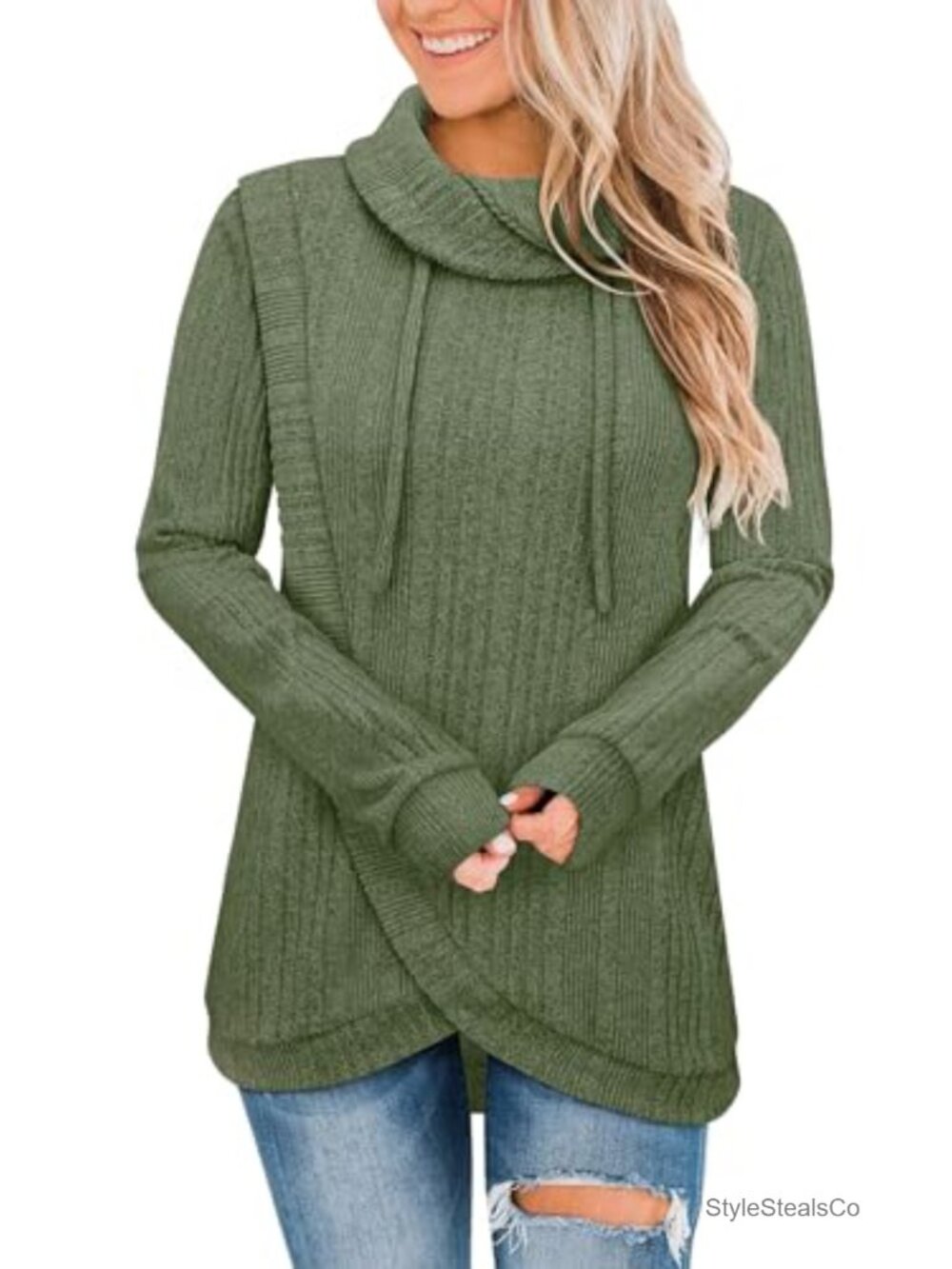 Turtleneck Tunic Sweater Womens Loose Fit Pullover Lightweight Layer Top